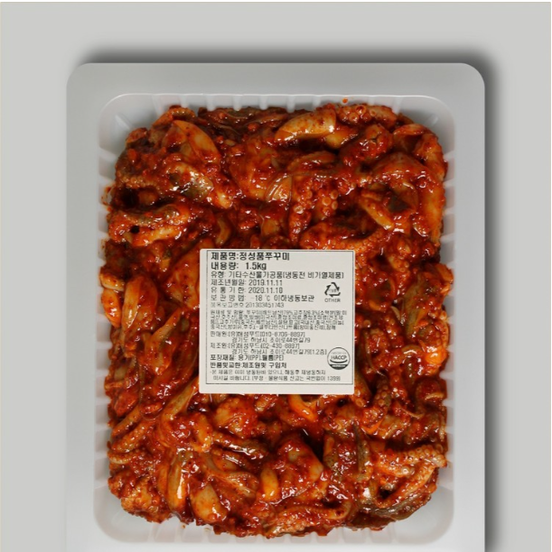 양념 쭈꾸미 500g 볶음 캠핑 밀키트 매운맛 쭈삼 스트레스맵 매콤한 숯불 직화 낙지 불맛 불타는 [원산지:상세설명에 표시]